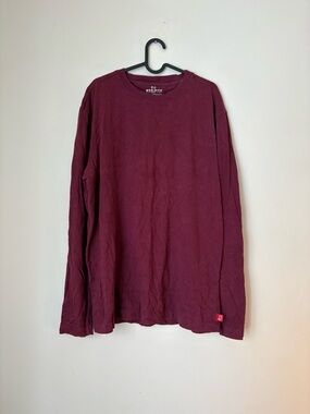 Woolrich Maroon Long-Sleeve Crewneck Shirt men’s Large